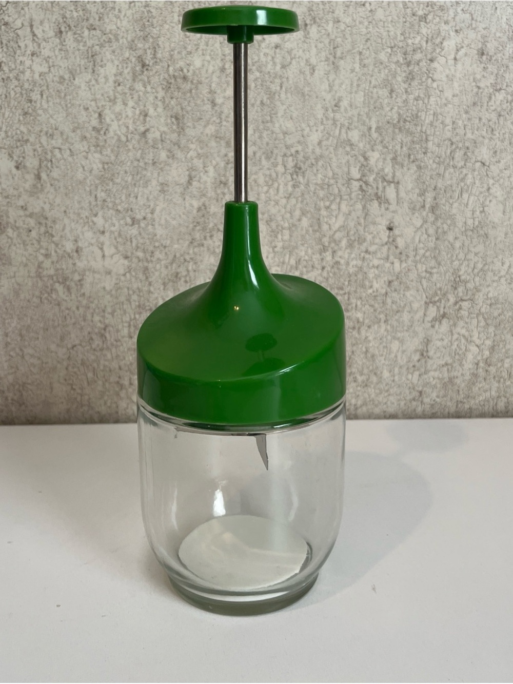 Vintage Retro Gemco Food & Nut Chopper Green Too Glass Stainless Steel